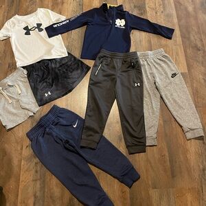Toddler Boy’s Size 2T 3T UA 7 piece joggers pullover top & shorts bundle